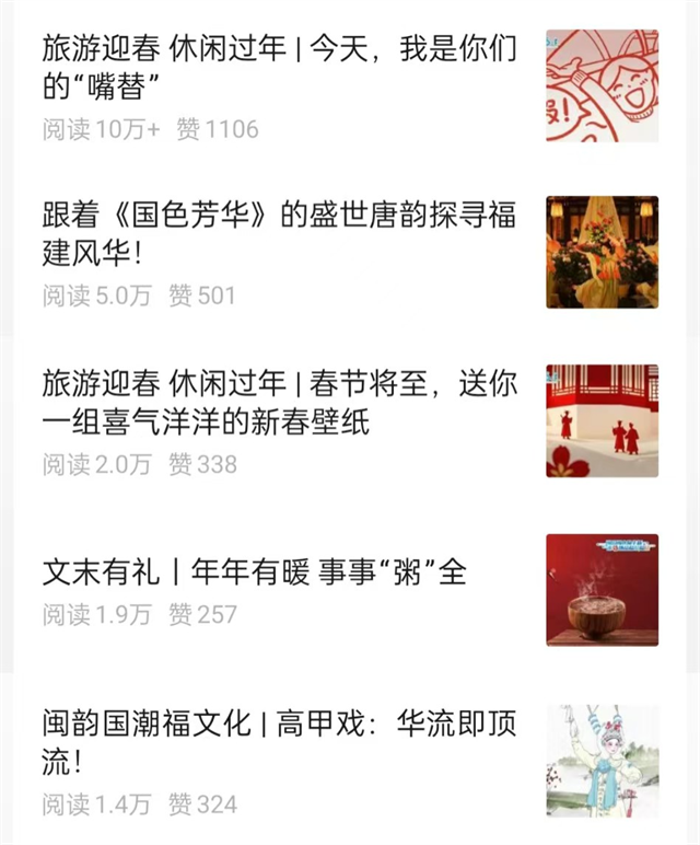 一路山海一路歌 营造“来福建 过福年”浓郁氛围 一月份省级文旅新媒体传播力指数榜单公布：省文旅厅排名全国第五
