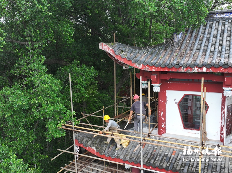 福州乌山多座亭子启动保护性修缮